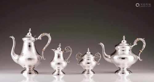 A large 19th century Portuguese silver coffee and tea set