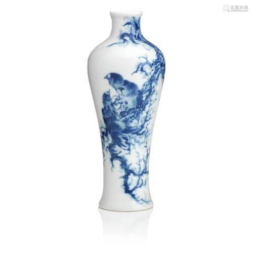 A blue and white porcelain meiping Style of Wang Bu (1896-1968)