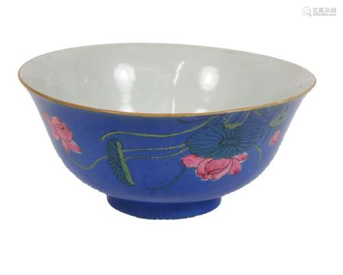A famille rose bowl Bearing Qianlong seal mark but later