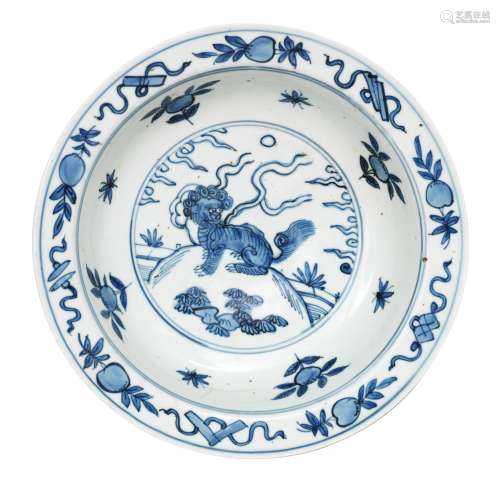 A blue and white bowl 18th/19th century