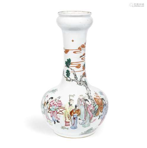 A famille rose 'Immortals' bottle vase 19th century