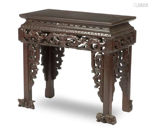 A lacquered soft-wood archaistic-style altar table 19th century