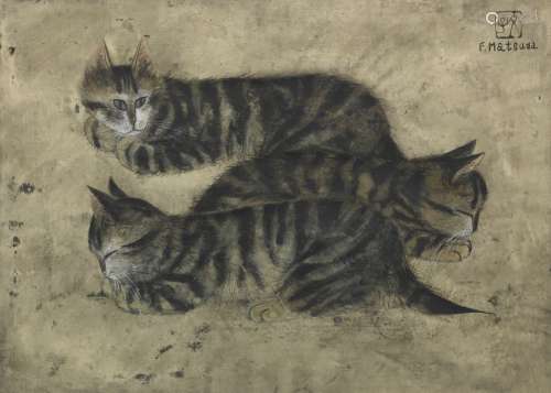 Three cats Fumiko Matsuda, (b. 1900)