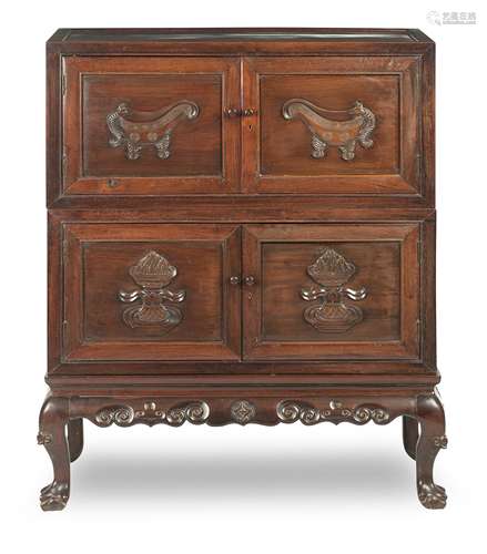 A hongmu 'antiques' side cabinet 19th/20th century