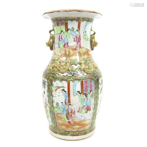 A Canton export famille rose vase Late 19th century