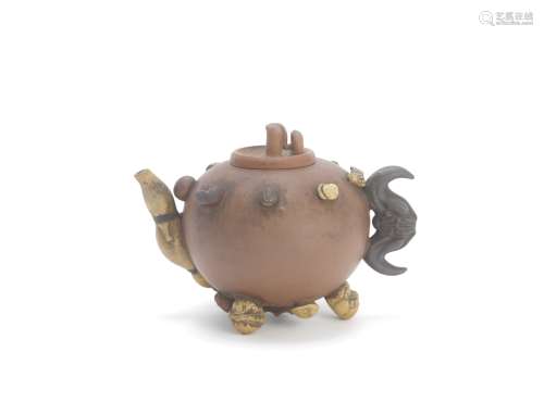 An Yixing 'hundred-fruit' teapot and cover 19th/early 20th century (2)