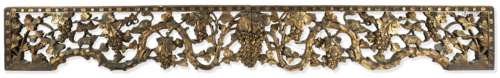 A mixed collection of carved, pierced and gilt-decorated wood friezes, panels and arch-parts 19th...