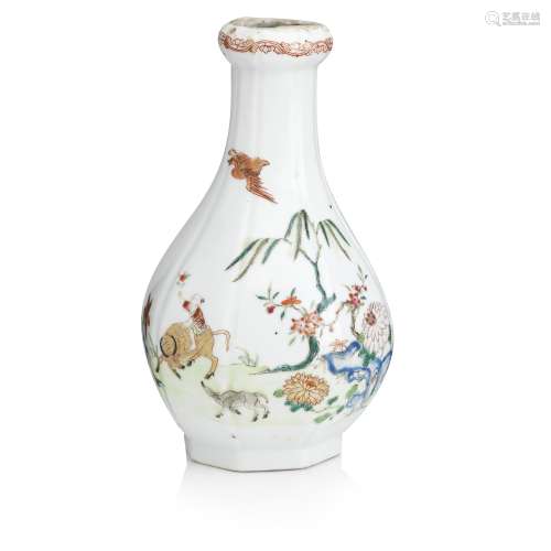 A famille rose garlic-head vase 18th century