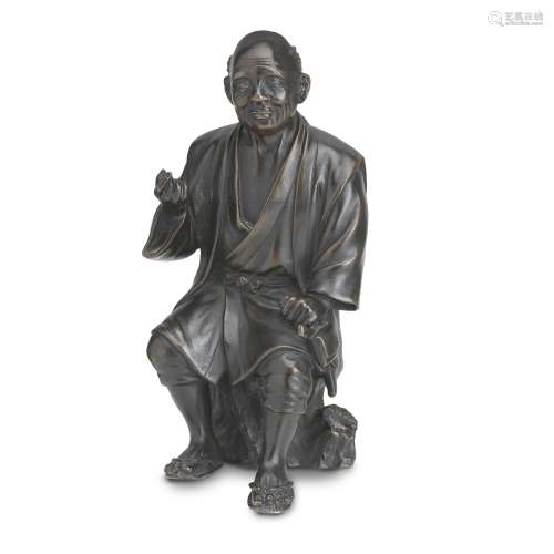 A bronze okimono By Toyotoshi/Hoju, Meiji Era