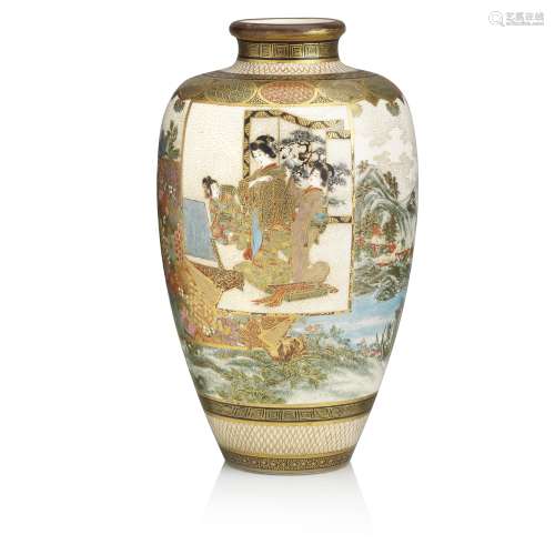 A Satsuma vase by Kozan Meiji era