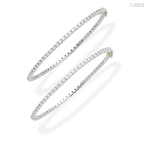 A pair of diamond bangles (2)