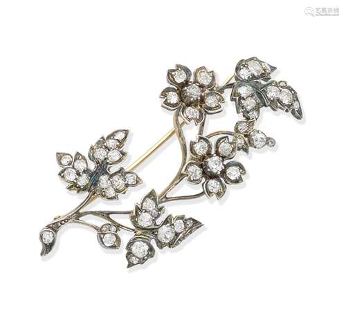 A diamond spray brooch