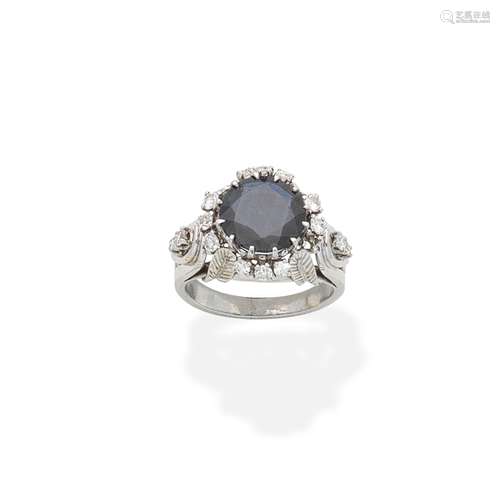 A sapphire and diamond ring