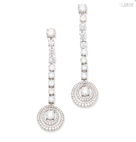 A pair of diamond earrings