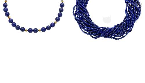 Two lapis lazuli necklaces (2)