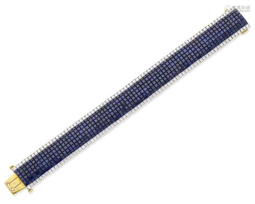 A sapphire and diamond bracelet