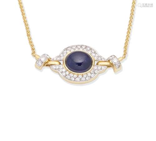 A sapphire and diamond necklace