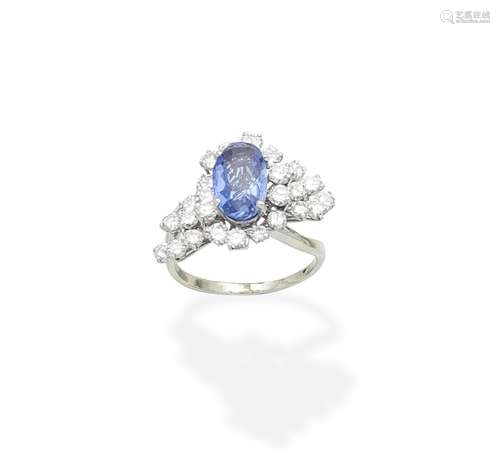 A sapphire and diamond ring