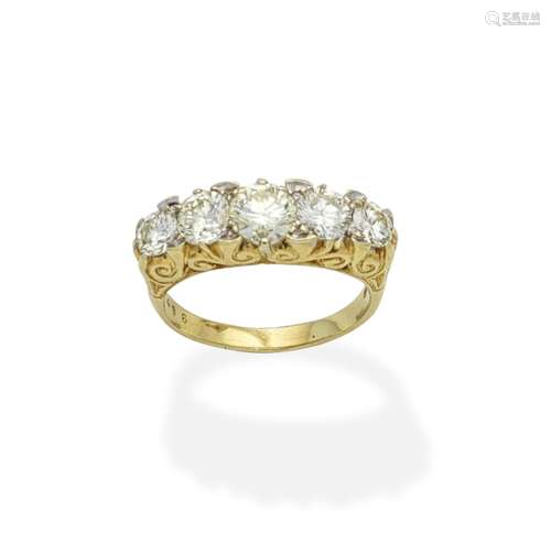 A diamond five-stone ring,