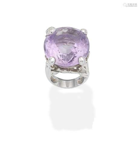 An amethyst and diamond dress ring, by Dior