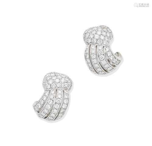 A pair of diamond earrings