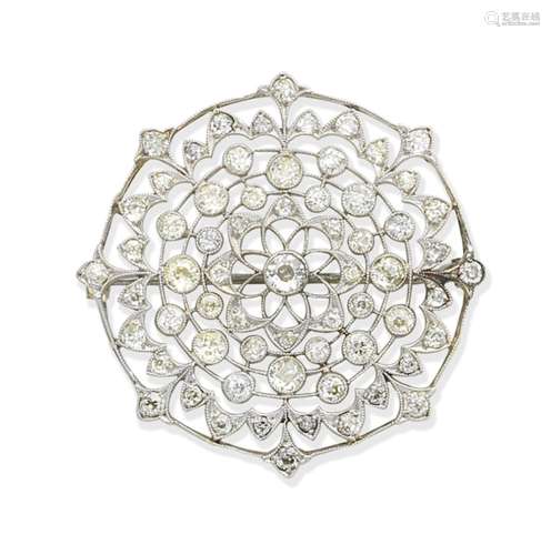 A Belle Époque diamond brooch,
