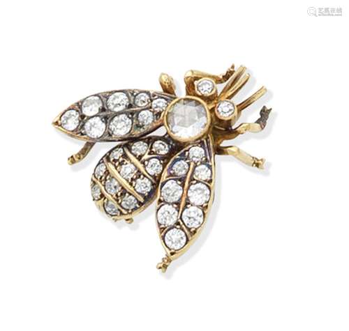 A diamond bee brooch