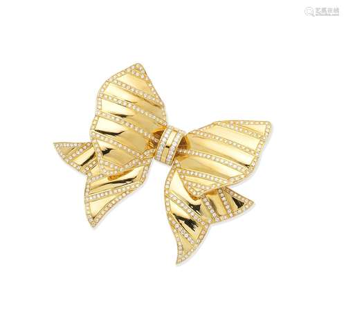 A diamond bow brooch, by Repossi