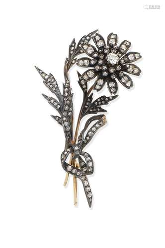 A diamond spray brooch, circa 1890