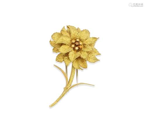 A flower brooch, by Hermès,