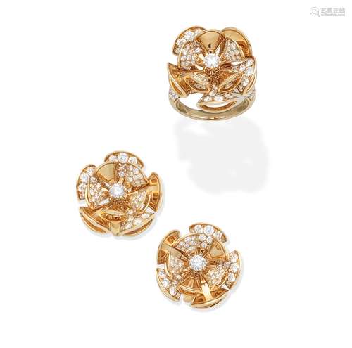 A diamond 'Divas' Dream' ring and earring suite, by Bulgari (2)