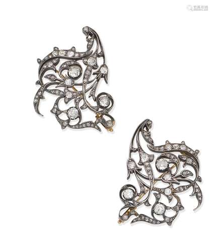 Two late 19th century diamond brooches (2)