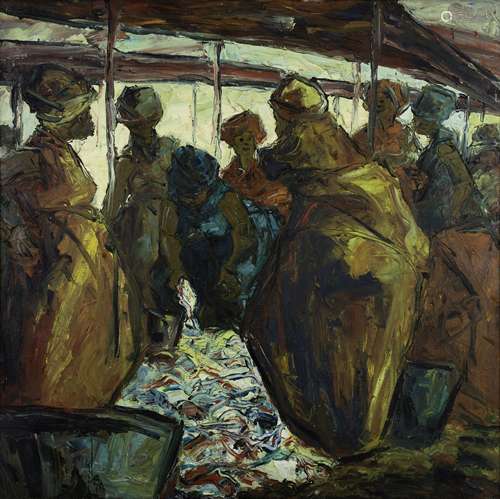 Ablade Glover (Ghanaian, born 1934) Fish Market