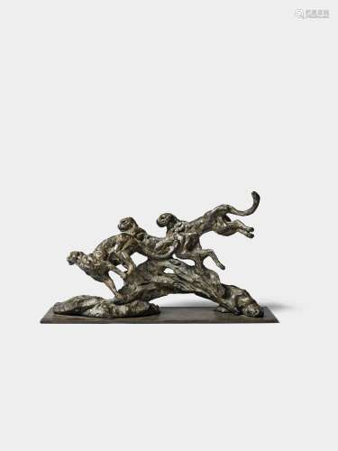 Dylan Lewis (South African, born 1964) S393 Running Cheetah Trio I Maquette 33.5 x 60 x 21cm (13 ...