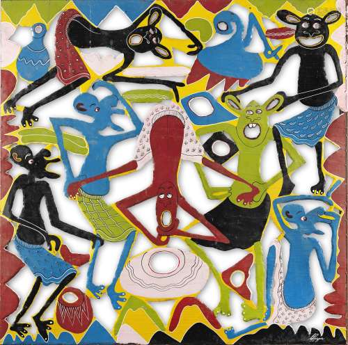 George Lilanga di Nyama (Tanzanian, 1934-2005) Untitled unframed.