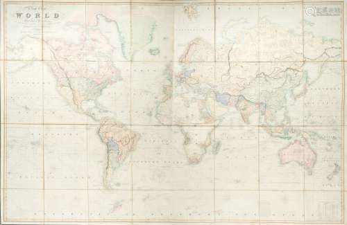 WORLD TEESDALE (HENRY, publisher) A New Chart of the World on Mercator's Projection, with the Tra...