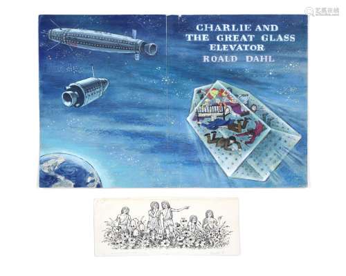 JAQUES (FAITH) - ROALD DAHL 'Charlie and the Great Glass Elevator', original artwork mock-up desi...