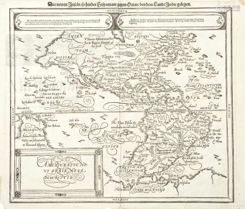 AMERICAS MÜNSTER (SEBASTIAN) Americae sive novus orbis, nova descriptio, [Basel, 1598, but 1614]