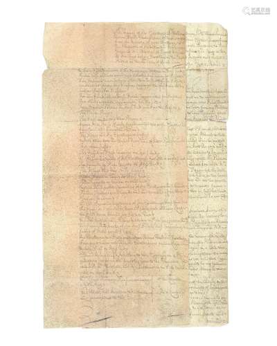 INDIA - EAST INDIA COMPANY AND AURANGZEB Document headed 'The Manner of His Excellency Sir Willia...