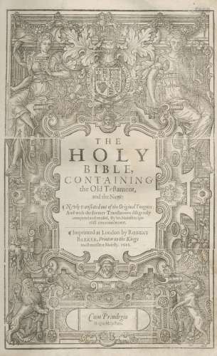 BIBLE, IN ENGLISH, AUTHORISED VERSION The Holy Bible, Containing the Old Testament, and the New, ...