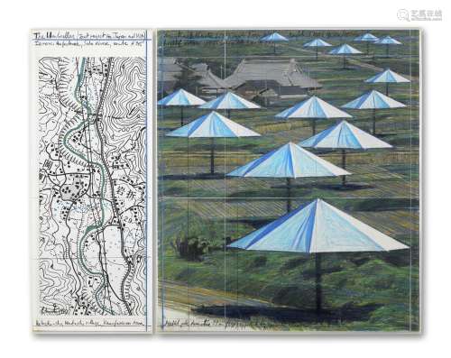Christo (American, born 1935) The Umbrellas (Joint project for Japan and USA), in two parts1990