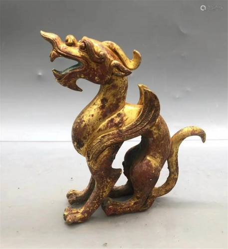 A Bronze Gilt Dragon