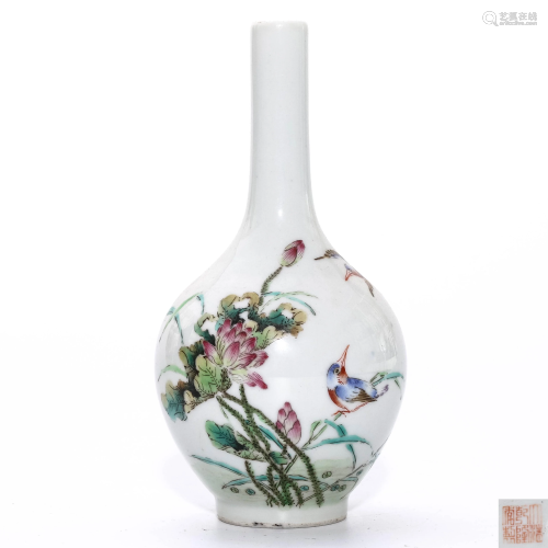 A Famille Rose Vase, Qianlong Period