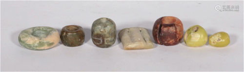 A GROUP OF JADE AMULETS