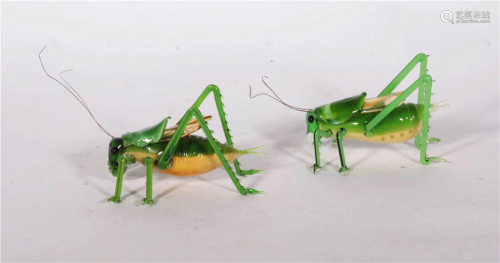 Pair Glass Locusts