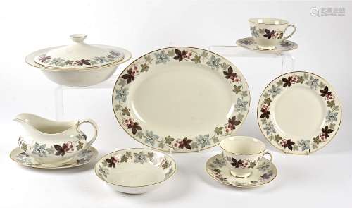 A Royal Doulton 'Camelot' pattern part dinner and tea service, consisting of 12 large plates, 11