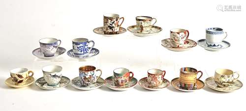 More than twenty pairs of 20th Century cups and saucers, mostly Japanese, including several with