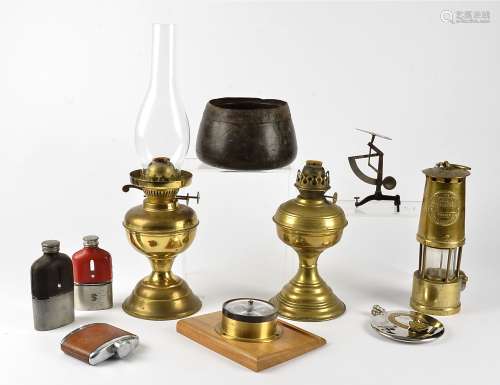 A mixed group of collectables, to include 'the protector' lamp of Eccles Manchester, height 24cm,