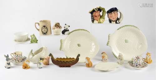 A 20th Century Shorter & Sons' part fish service, plates 25cm, together with a Beswick Beatrix