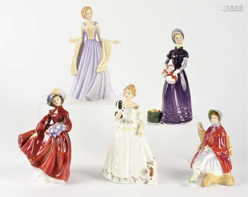 Royal Doulton figurines, HN2137 Lilac Time, HN2741 Sally, HN2896 Good Day Sir, HN3662 Take Me